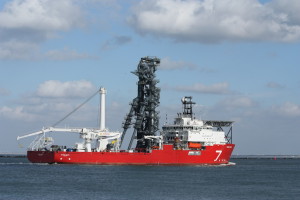 Subsea 7 pipelay vessel Seven Waves near Rotterdam during sea trials in March 2014. Photo by Robert Davidson.
