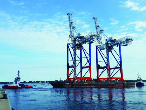 Liebherr STS cranes en route to Fenix Container Terminal, Port of Bronka, St Petersburg