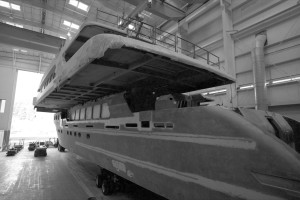 Cabin and Keel of Hull 38 Join at Christensen Shipyard, February 2017