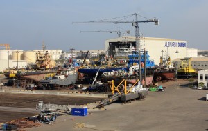 Albwardy Damen shipyard in Sharjah, UAE.