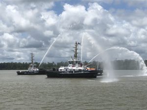 The dredging contractor Dutch Dredging welcomed two new vessels to its fleet last week during the naming ceremonies for the Papillon and the Fregate. Both vessels will go to work in the ports of Cayenne and Kourou in French Guiana.