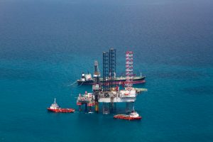 Offshore oil rig drilling gas platform in the gulf of Thailand